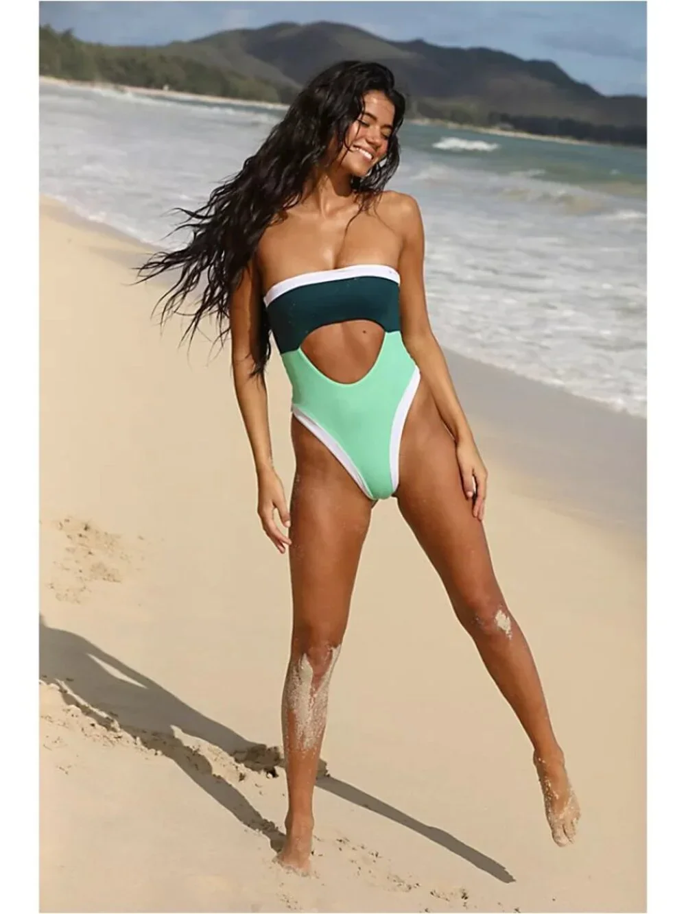 ONEONE Free People Alisha One-Piece Swimsuit in Spearmint Size X-Small NWT